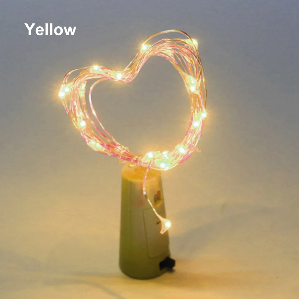 2 метра гирлянда 20 LED пробковая пробка для бутылки вина Серебряная медная