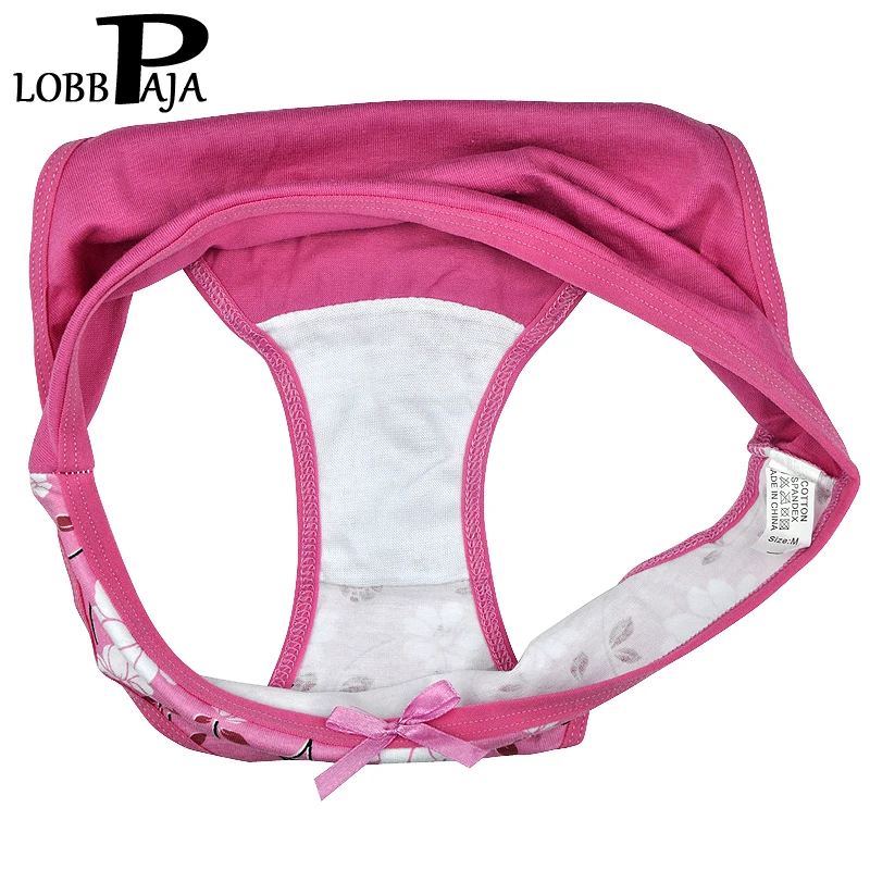 LOBBPAJA 5 шт./лот Женщина Underwear Хлопок Цветочные Печати с Низкой Посадкой Трусы