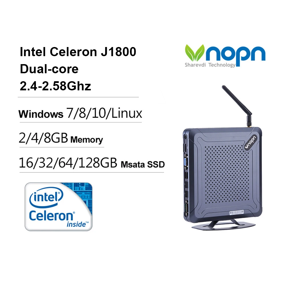 K620-C2 Intel Celeron J1800 двухъядерный 2,4-2,58 ГГц Windows 7/8/10/Linux мини-ПК DDR3 8G 256G двойной дисплей компьютер 8* USB Настольные компьютеры