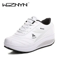 wgznyn 2020 slimming shoes women fashion leather casual shoes women lady swing shoes spring autumn factory top quality shoes