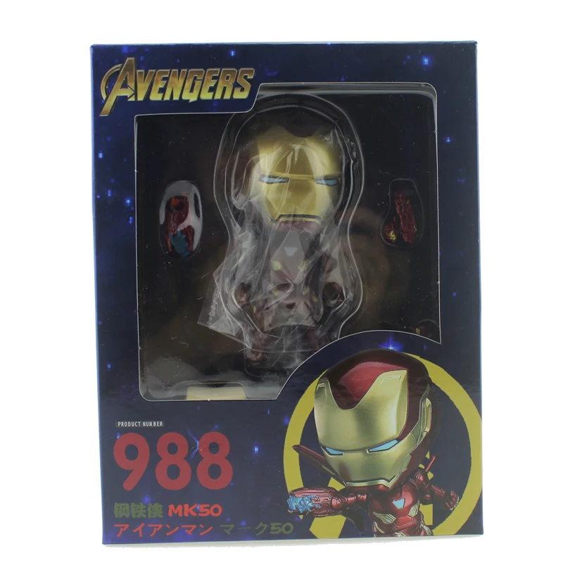 Симпатичные 4 &quotNendoroid Marvel Мстители герой Ironman железный человек MK50 Бесконечная