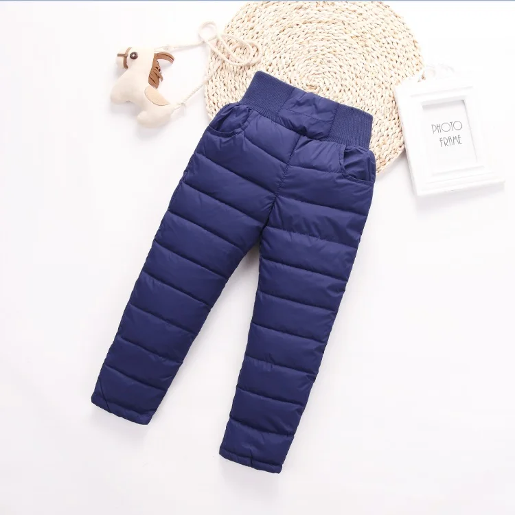 Детские хлопковые пуховые брюки для девочек Зимние/Осенние детские мальчиков
