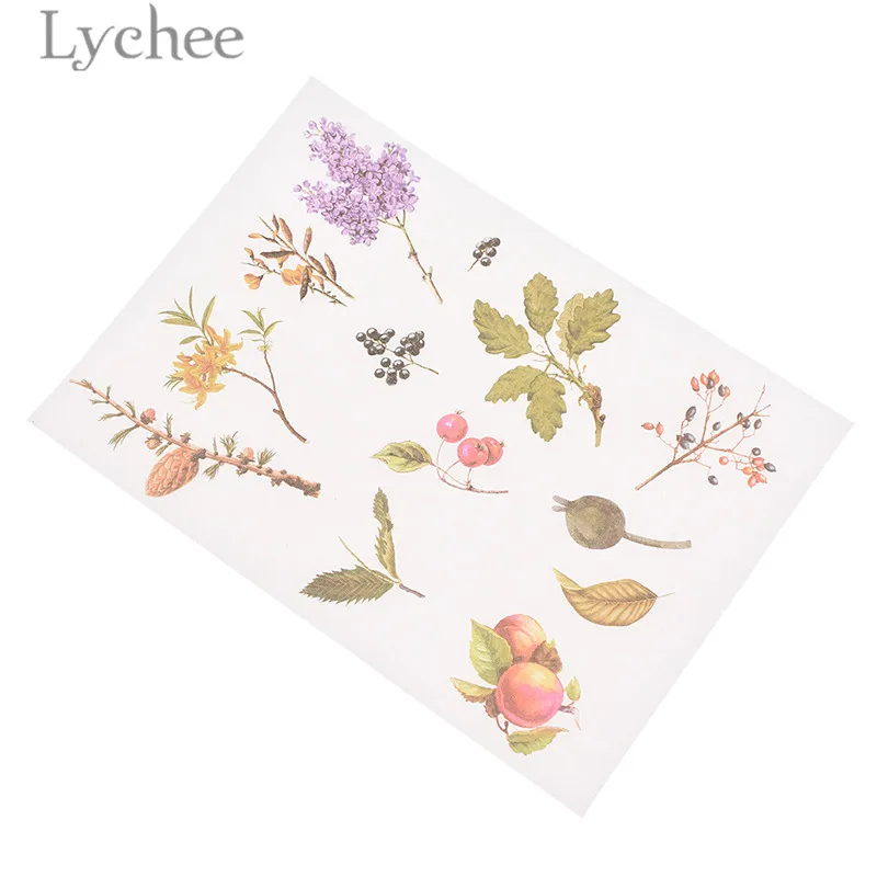 Lychee 6 шт. Классические Цветочные наклейки бумага в цветочках ремесла DIY Scrapbooking