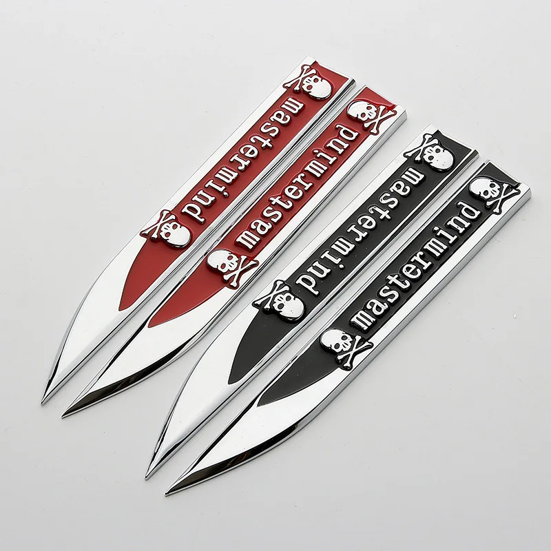 Наклейки на боковое крыло автомобиля для Mastermind логотип черепа металлический