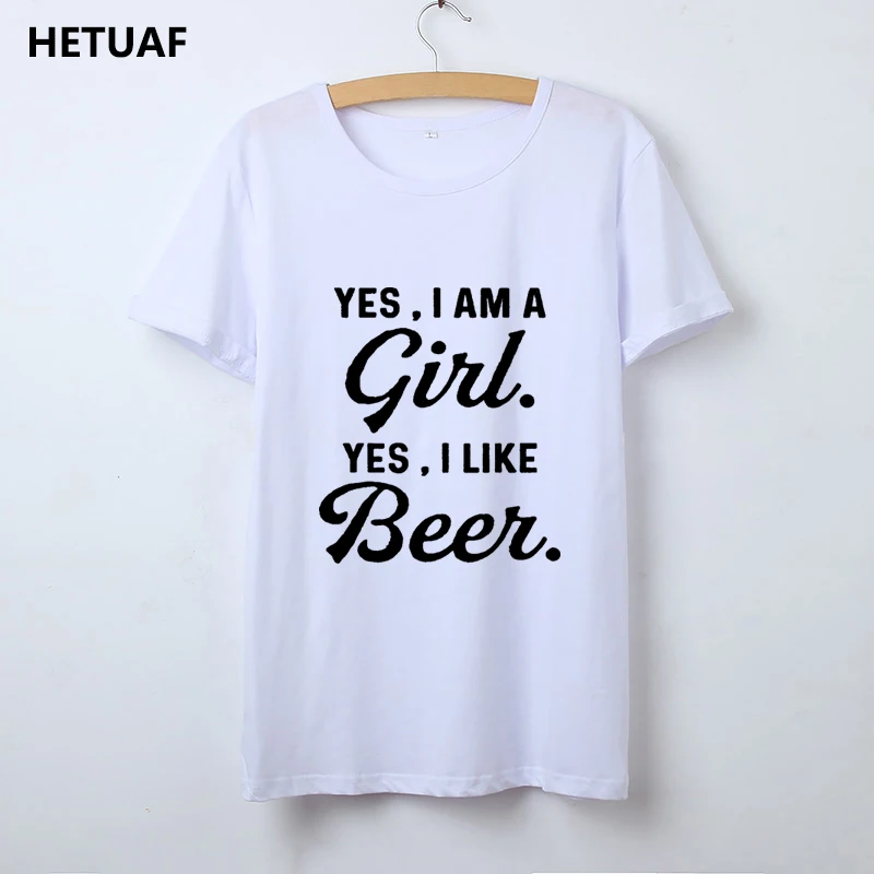

Женская Винтажная Футболка HETUAF, смешная футболка с надписью «Yes I Am A Girl» в стиле Харадзюку, 2018