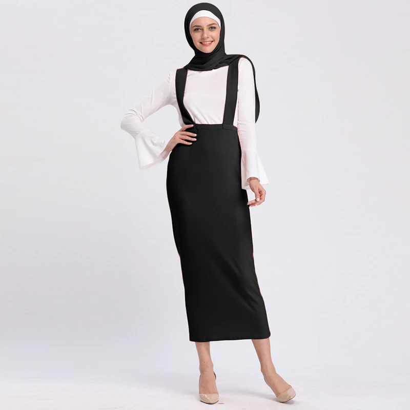 Vestidos abaya Дубай Ислам Арабский длинный мусульманский хиджаб юбка на подтяжках платье на подтяжках Абая для женщин турецкая исламская одежда