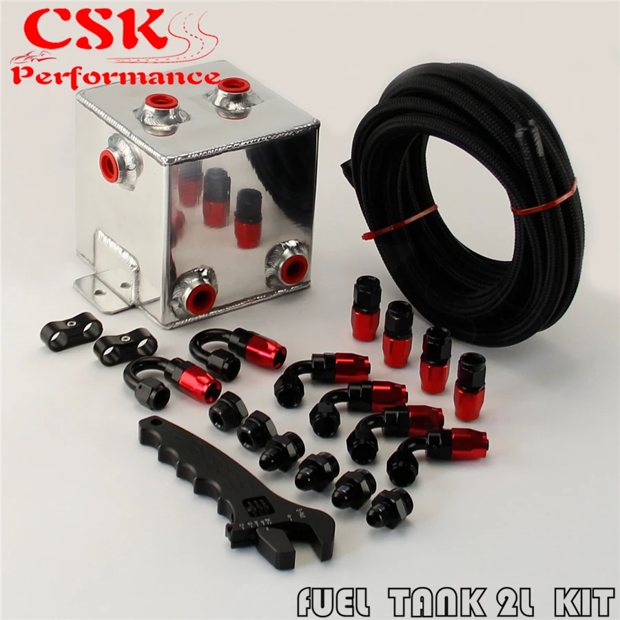 2 литровый алюминиевый топливный сетевой бак 2000 мл комплект с системой вихревого