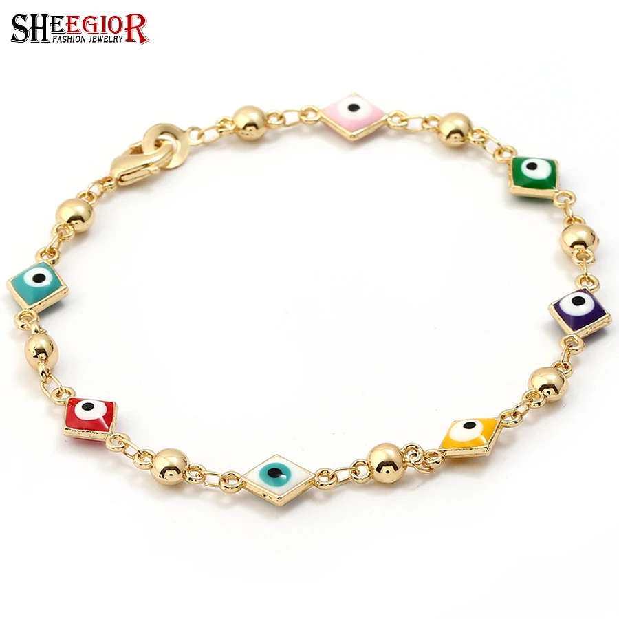 Женский медный браслет SHEEGIOR очаровательный золотистого цвета с геометрическими