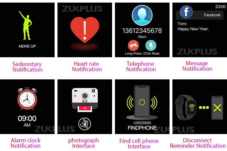 Zukplus z2 умные часы для мужчин Беспроводные Bluetooth спортивные часы монитор сердечного ритма smartwatch IPX7 водонепроницаемый XWatch для android ios