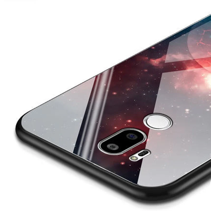 Чехол из закаленного стекла для LG G7 чехол ThinQ мягкая силиконовая рамка жесткая