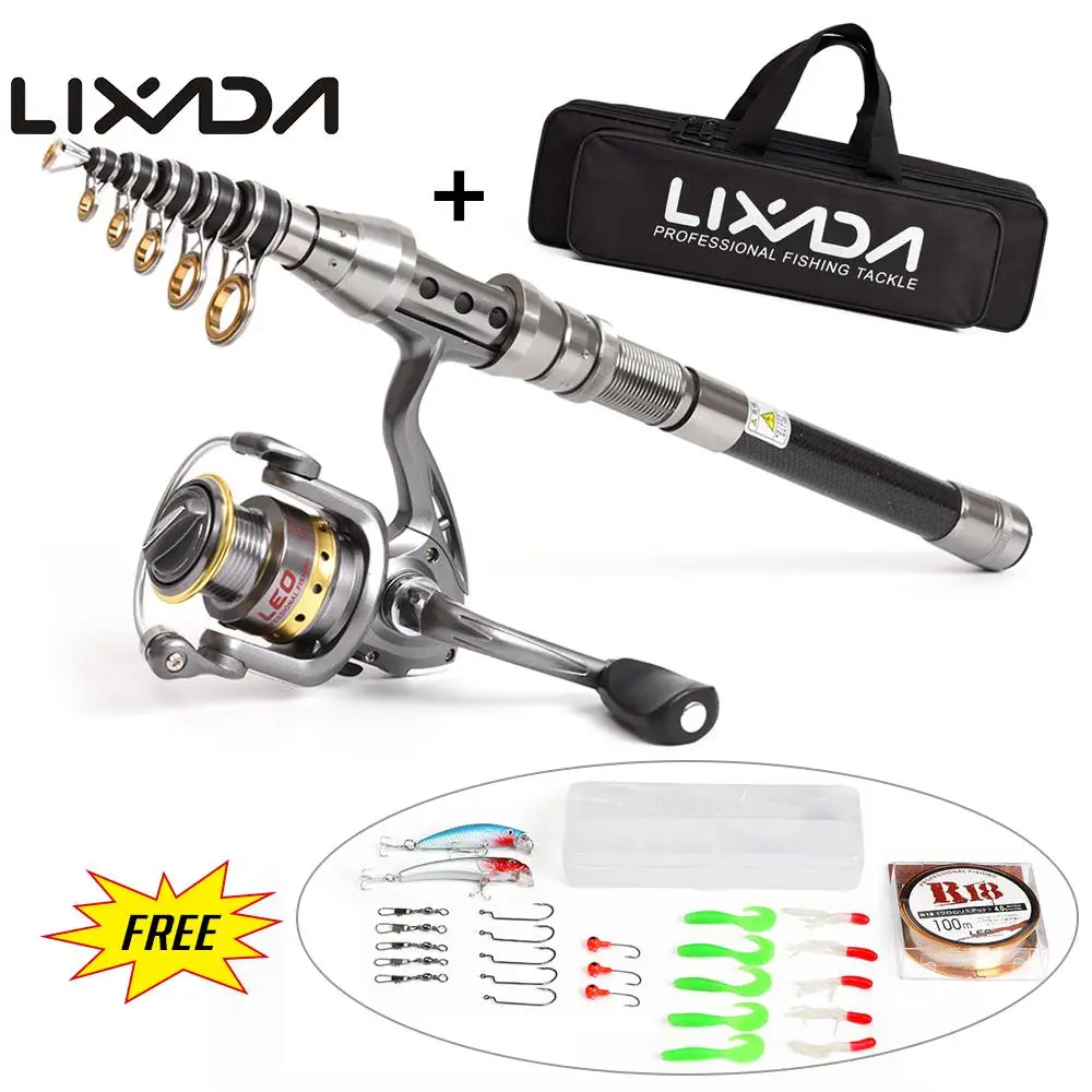 Телескопическая удочка Lixada Combo полный комплект: Удочка + спиннинговая катушка