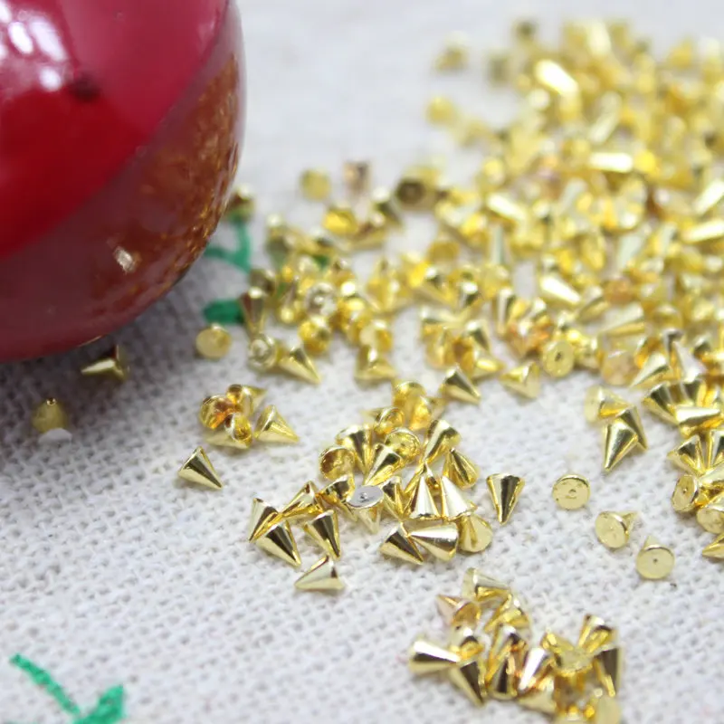 100 шт. модные аксессуары для ногтей металлические панк конусные шипы ногтевого