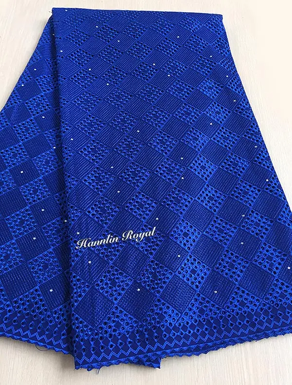 Royal blue Простая Золотая 5 ярдов настоящая швейцарская кружевная африканская вуаль швейцарская кружевная ткань используется для мужчин и женщин высокого качества много цветов - Цвет: Royal blue