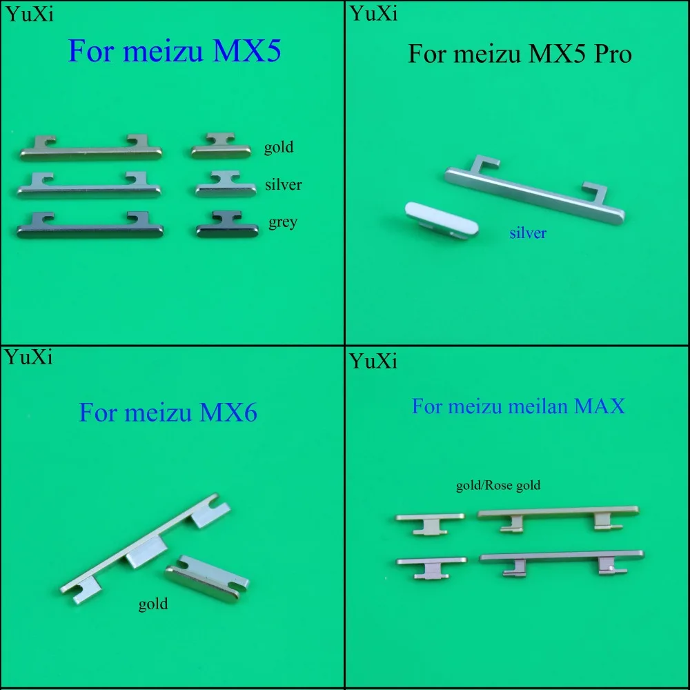 YuXi Боковая кнопка питания запасная часть ключа громкости для Meizu meilan mx5 MX6 pro MAX |