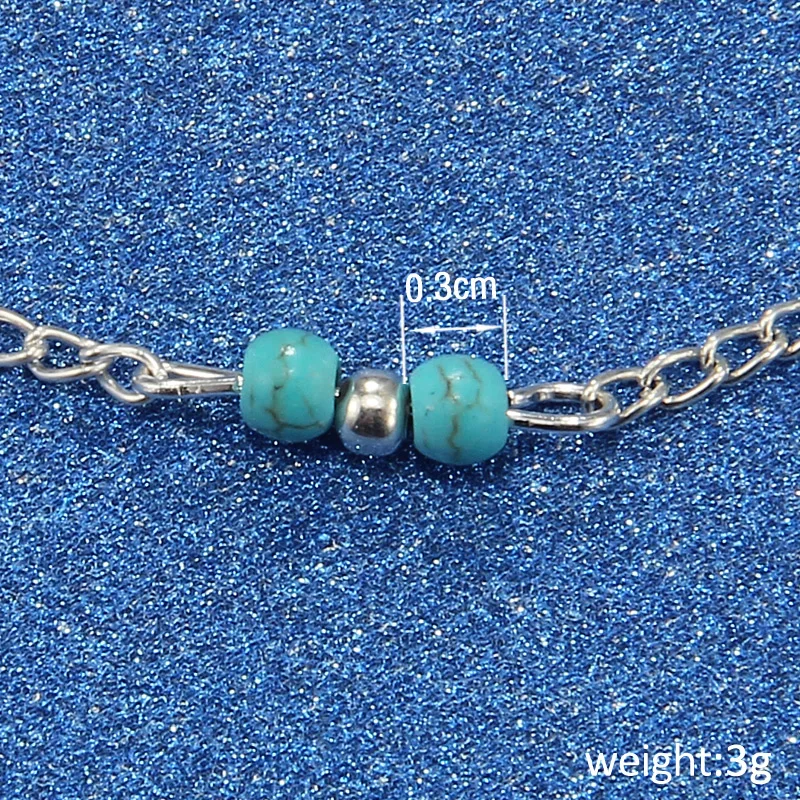 Простой синий бисер шарм браслеты для женщин винтажные украшения ног цепочка |