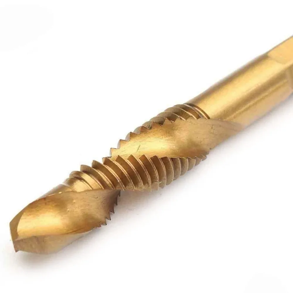 6PCS M3-M10 HSS 6542 M2 Titanium Coated Drill Bits Tap 1/4&quot Hex Shank Thread Woodworking Tools M3 M4 M5 M6 M8 M10 | Инструменты