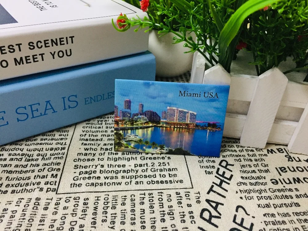 

The port city of beautiful scenery Miami Florida USA 22988 Magnetic refrigerator