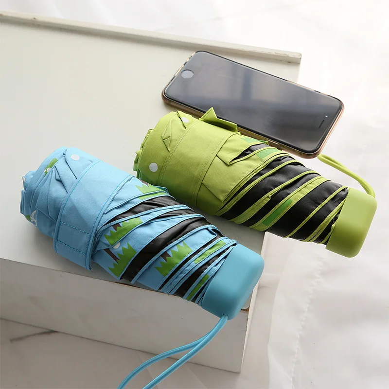 Половинчатый мини зонтик с оленем складной детский зонт ультра легкий от солнца