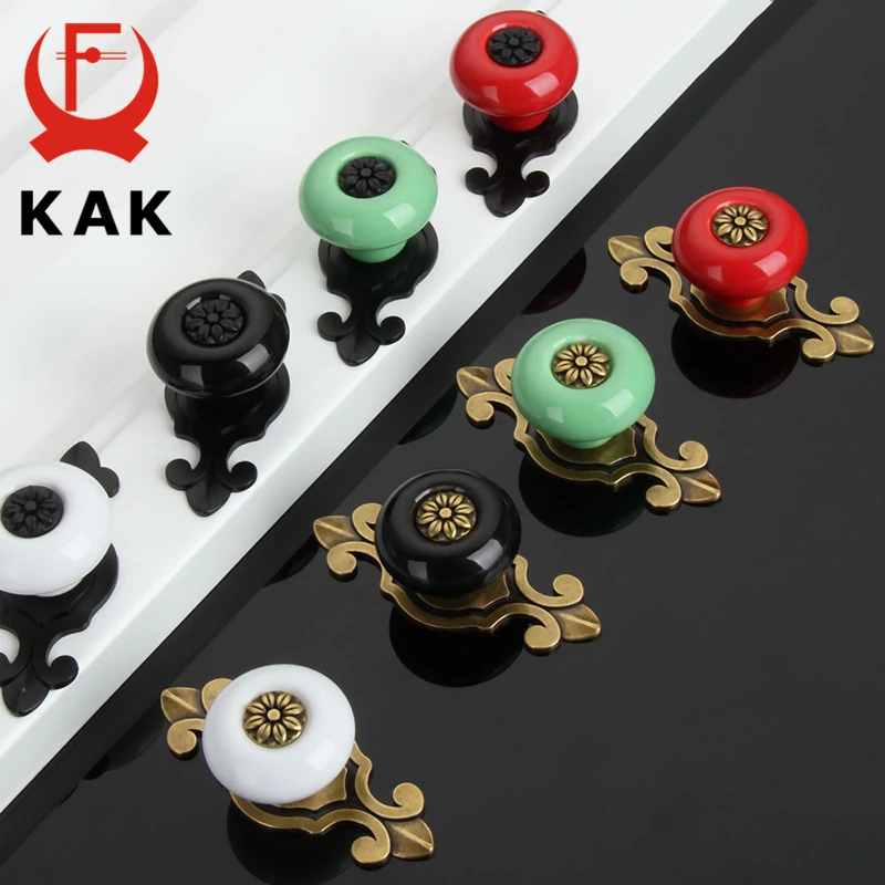 KAK цветные бронзовые керамические ручки для ящиков шкаф простой дизайн мебельные