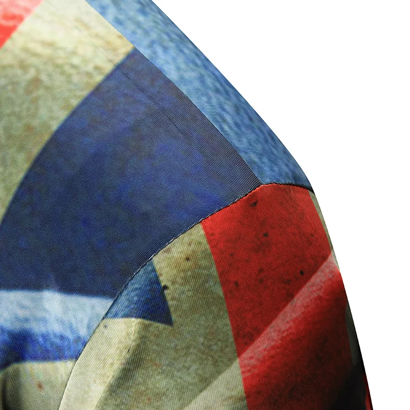 2017 Лето Мужская Новый Европейский Код Флаг Печати Повседневная Тонкий Моды С