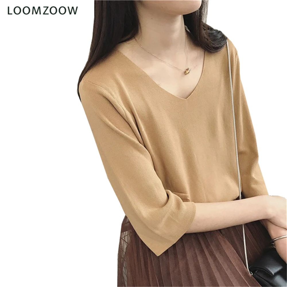 Для женщин футболки 2018 Новая мода V шеи короткий рукав Повседневное Свободные