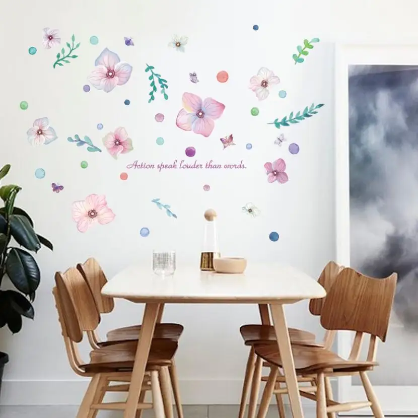Romantic Flowers Vintage Poster Home Furniture Kitchen Wall Stickers Self Adhesive diy Fridge Murals Decals Room Decor XN077 | Дом и сад