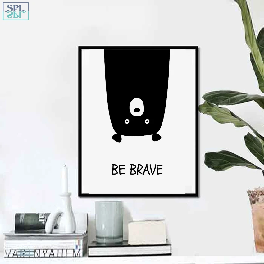 SPLSPL быть смелым! Мальчик и девочка комната украшения стены Картина милый