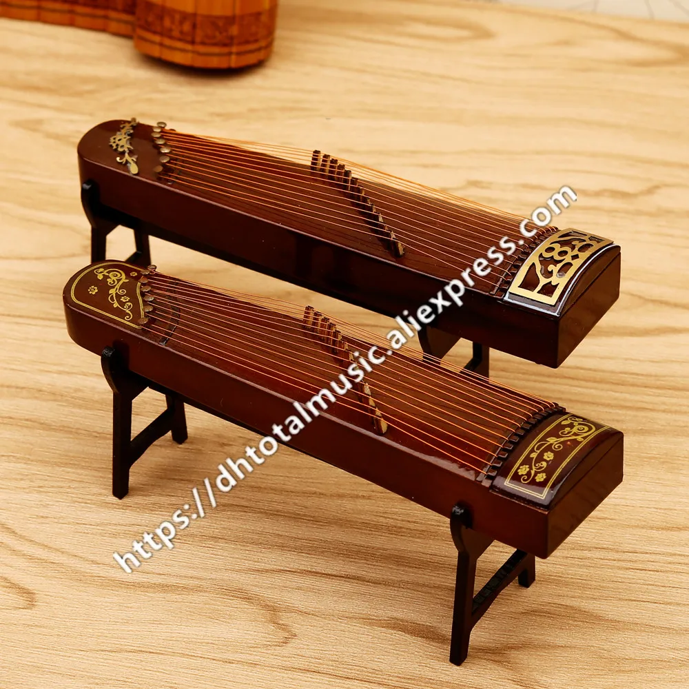 Миниатюрная модель guzheng Реплика с подставкой и чехол Мини-зитер мини музыкальный инструмент украшения китайские традиционные подарки