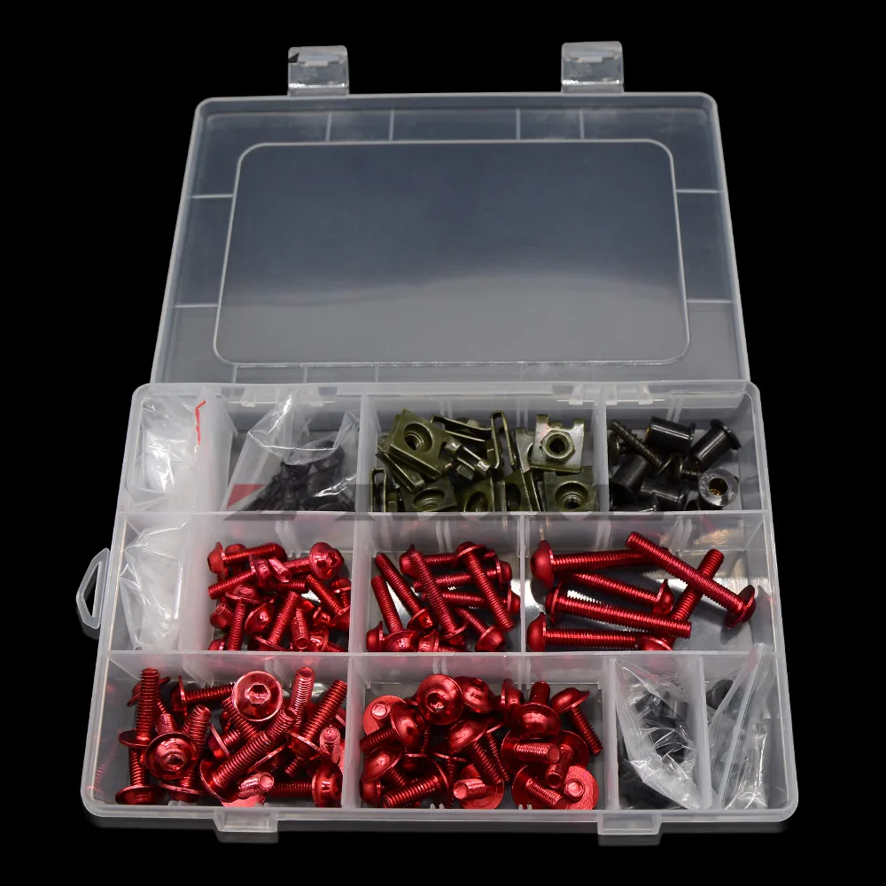for 1 Sets Complete Motorcycle Windshield Fairing Bolts Nuts Screws Washer Kit Fastener Clips Aluminum | Автомобили и мотоциклы