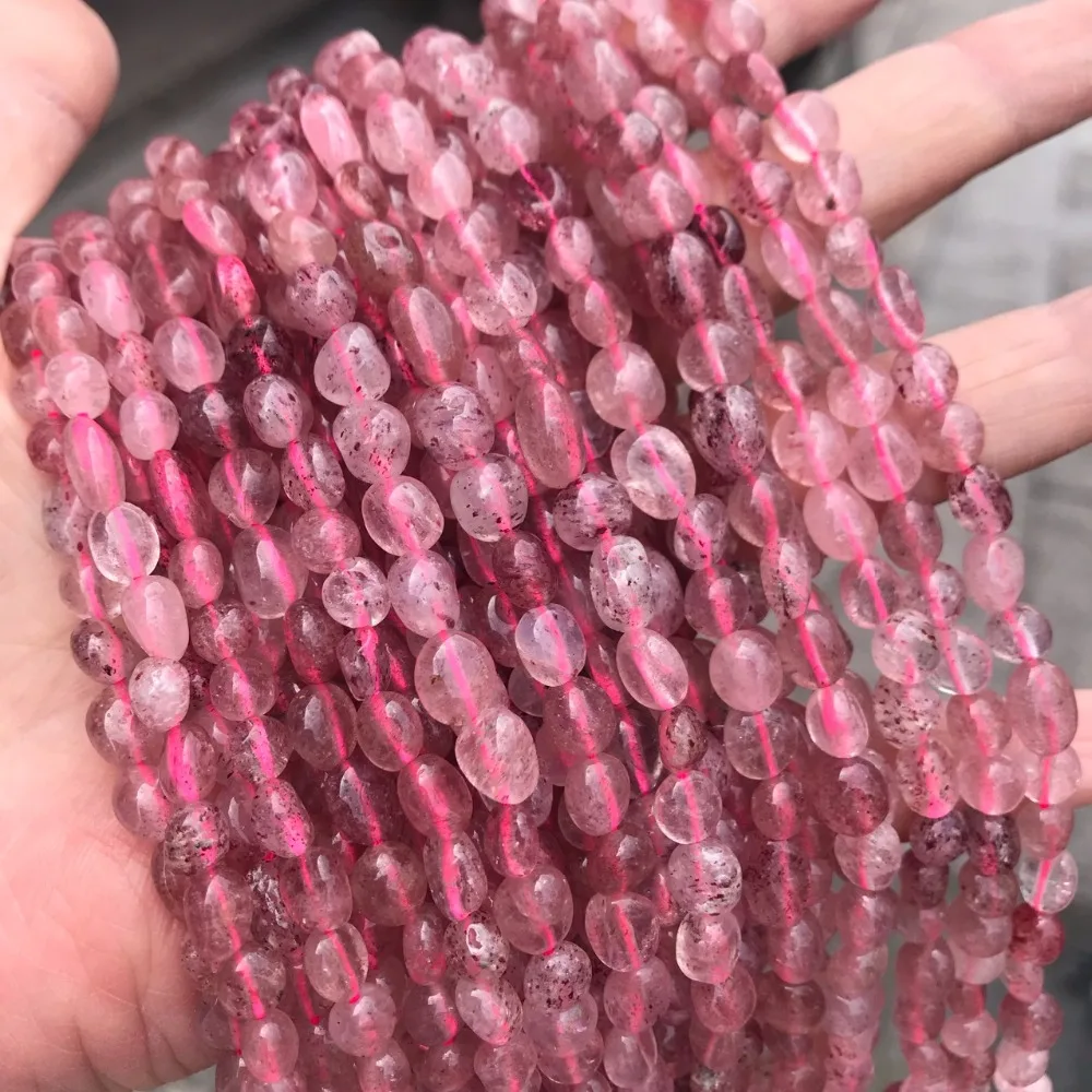 6*8 мм натуральный яичный желток/Клубничный кварц/тигровый глаз/Амазонит/черный