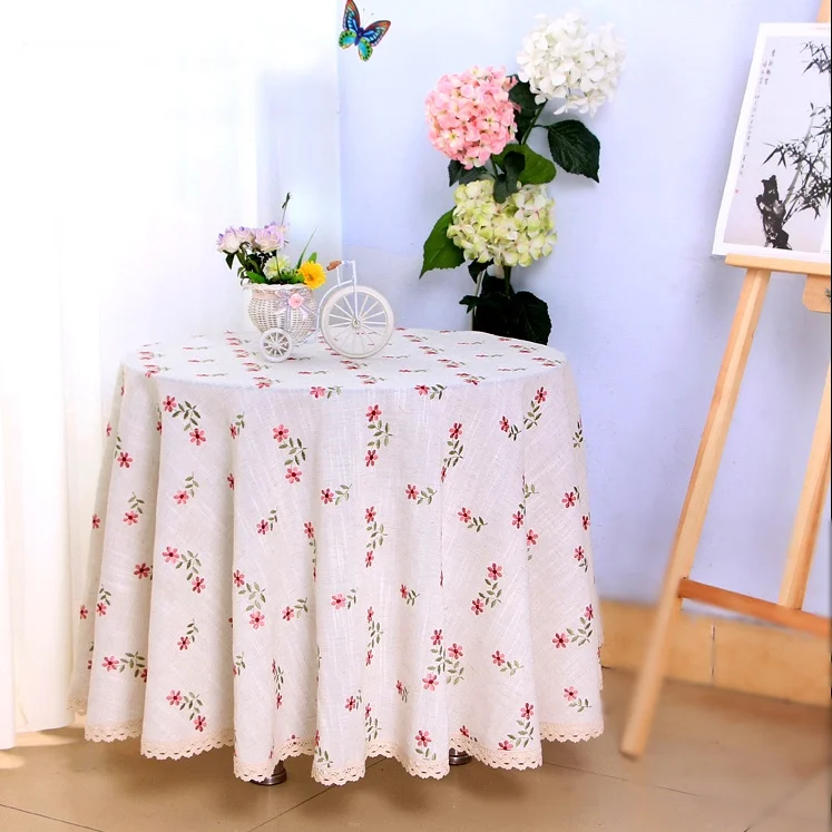 Vezon новый дизайн элегантная льняная скатерть с вышивкой вышитая Цветочная