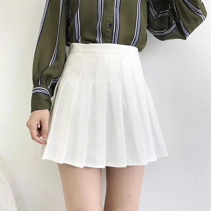 XS-2XL, новинка, консервативный стиль, женская юбка, высокая талия, сексуальные мини-юбки в клетку размера плюс, плиссированная юбка, милые женские юбки для танцев - Цвет: Зеленый