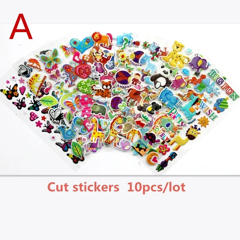 10 листов милый мультфильм автомобиль животное DIY наклейки дневник ПВХ Пышное
