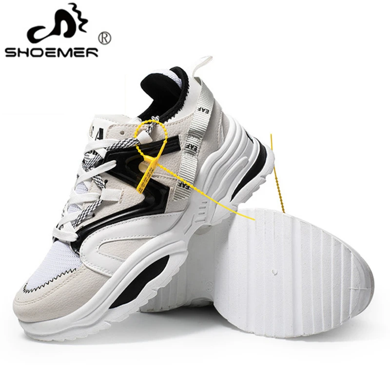 SHOEMER unisex couple shoes men and women casual increased 6CM Harajuku breathable sports on foot | Обувь