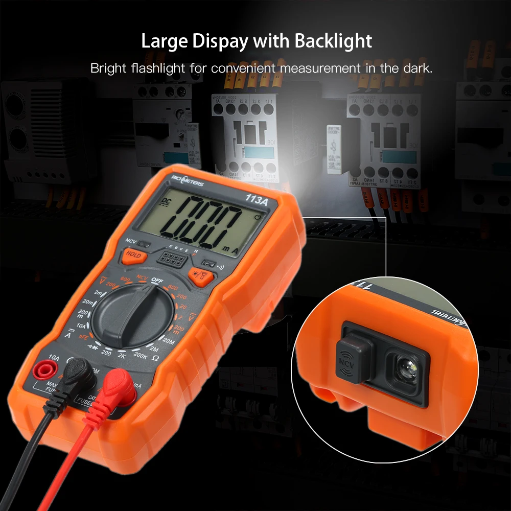Цифровой мультиметр RICHMETERS RM113A NCV 2000 отсчетов измеритель напряжения