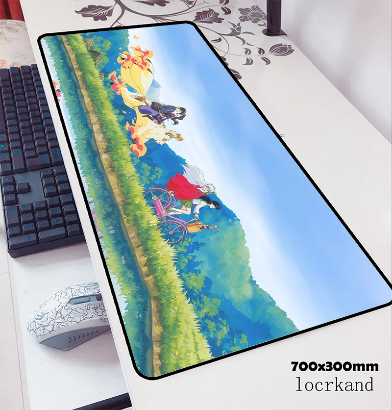 Коврик для мыши inuyasha 70x30 см игровой коврик в стиле аниме офисный Настольный