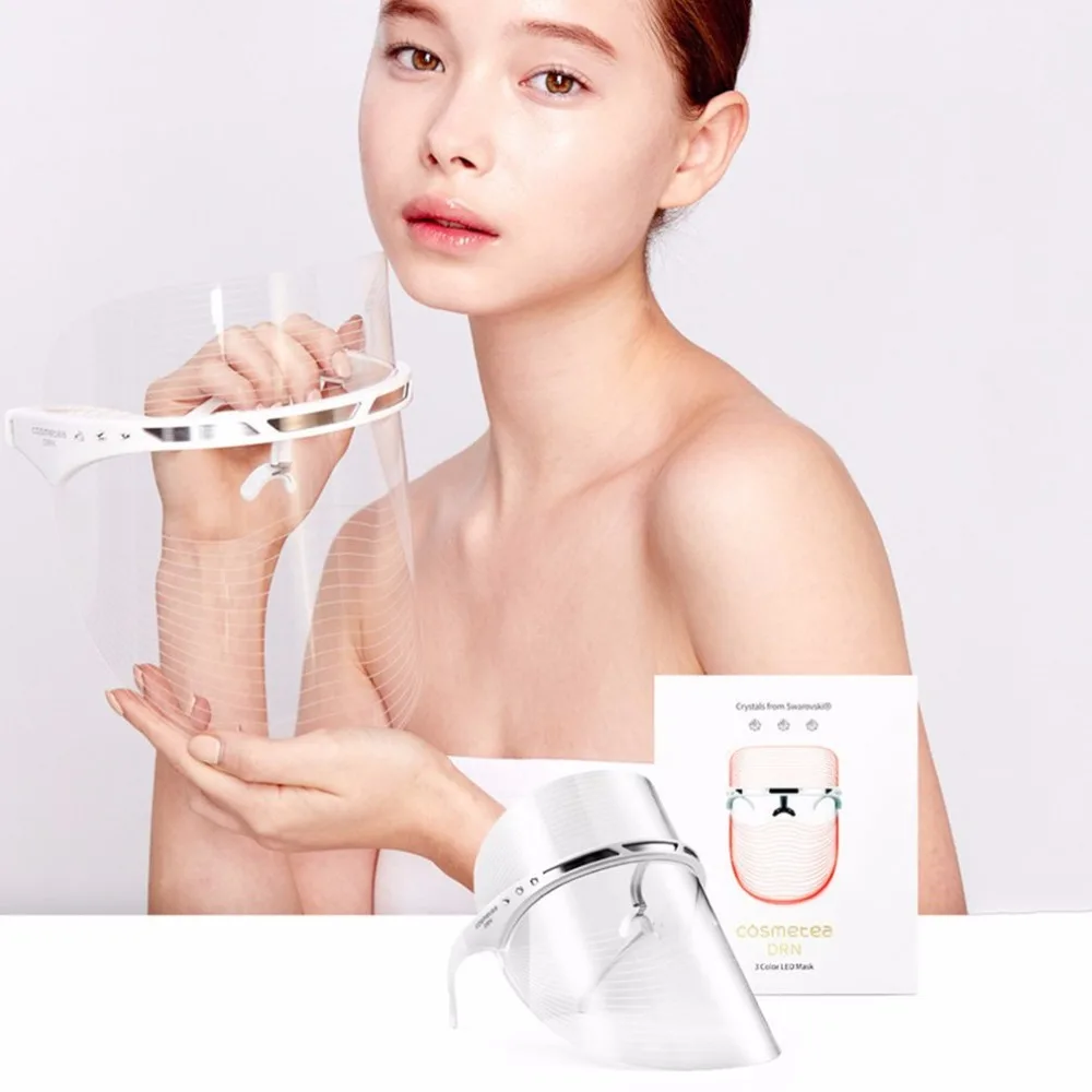 Маска для лица Magic 3 цвета светодиодная красная синяя USB косметический инструмент