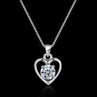 garilina fine jewelry necklaces for women 2021 heart white cubic zirconia silver color pendant asp002