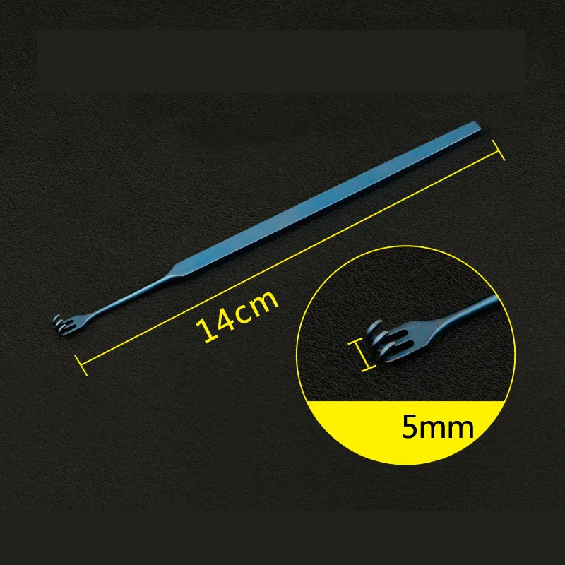Stainless steel beauty plastic equipment fine eye bag hook eyelid pull hook type double claw double eyelid surgery tool - Цвет: Q