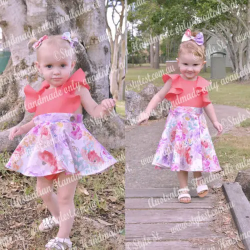 Детский комбинезон без рукавов Летний с цветочным принтом в стиле пэчворк для