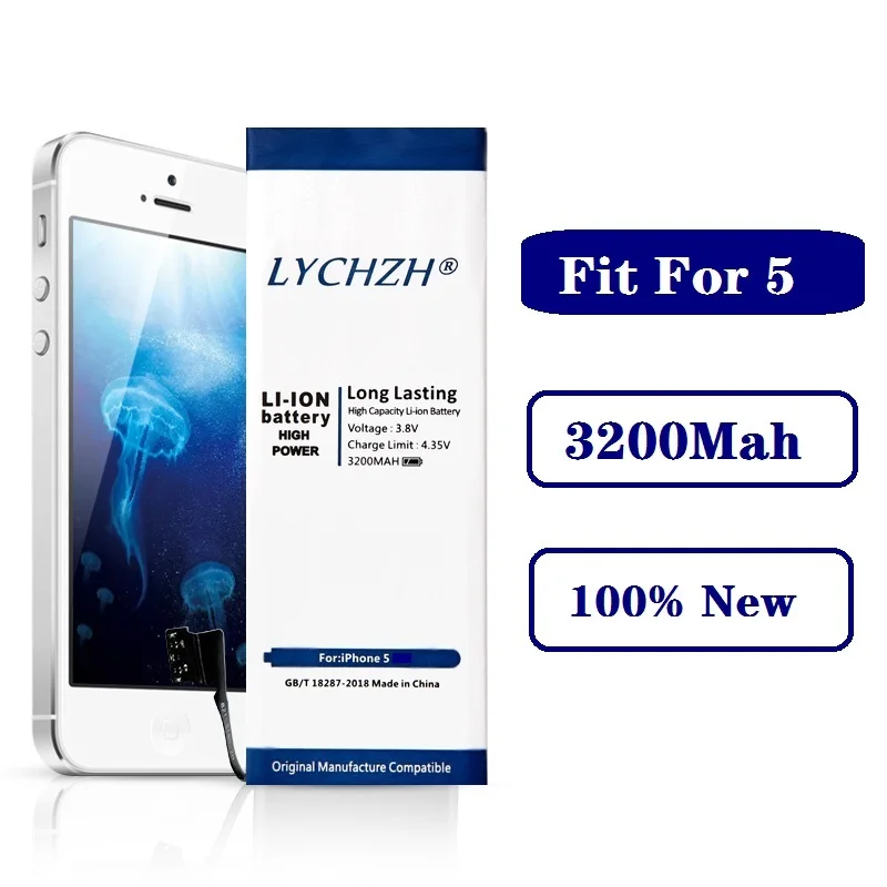 For iPhone 5 5G Аккумулятор для телефона для iPhone 6S 6 5 5S 7 сменный аккумулятор 0 цикл батареи для iPhone 6S бесплатный инструмент наклейка чехол - Color: For iPhone 5 5G