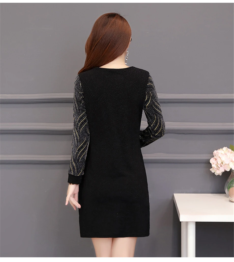 Осенне-зимнее женское платье с круглым вырезом, высококачественное однотонное Кружевное облегающее женское платья с длинными рукавами, офисное Повседневное платье