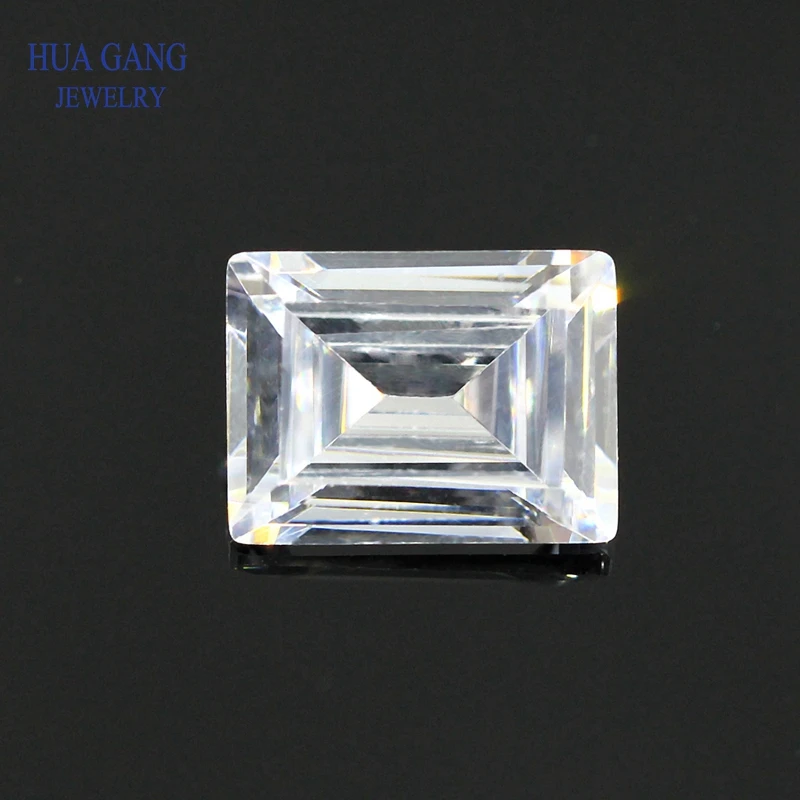 

White Rectangle Shape Parallel Cut CZ Stone Synthetic Gems Cubic Zirconia For Jewelry Size 1x2~8x10mm Free Shipping