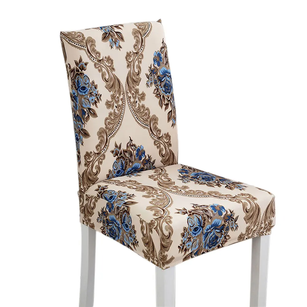Chair Cover Printed Hotel Polyester Anti Dirty Kitchen Wedding Stretch Elastic Modern Living Room Removable Decorative Home Case | Дом и сад