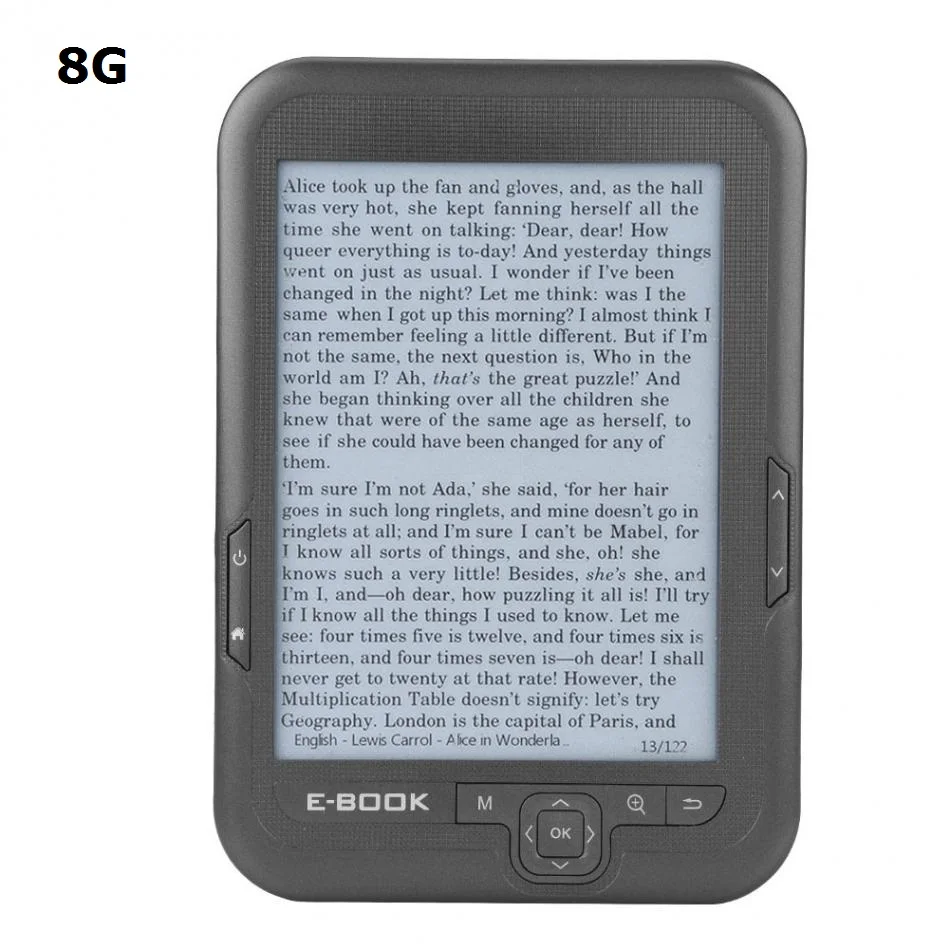 Портативный считыватель электронных книг E-Ink 6 дюймов E-reader 800x600 разрешение дисплея 300 dpi синяя крышка 16 ГБ 8 ГБ 4 ГБ электронная книга - Цвет: Grey 8G
