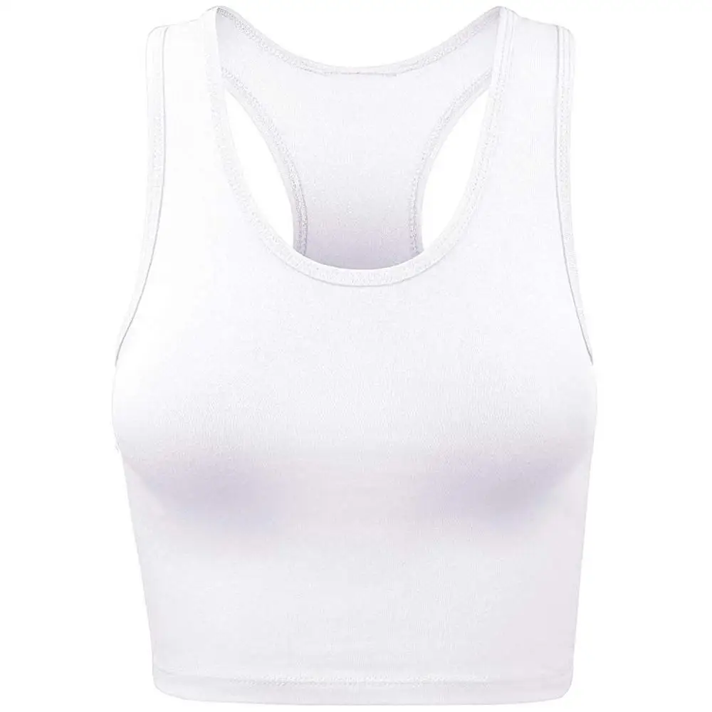 Crop Top Women Athletic Running Sports Bra Streetwear Gym Fitness Seamless Padded Vest Tank Tops 2019 New LD | Женская одежда