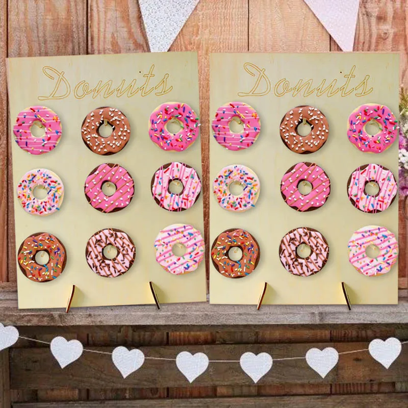 1 Набор, свадебное украшение, Пончик, Настенная подставка, конфета, Сладкая корзина, колесо обозрения, деревянная подставка, сделай сам, Пончик, дисплей, стена, для детского душа