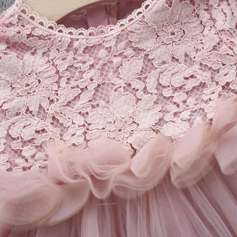 Pink Lace Girl Tulle Party Dress Toddler Baby Wedding Elegant for Kids Dresses Girls Wear | Детская одежда и обувь