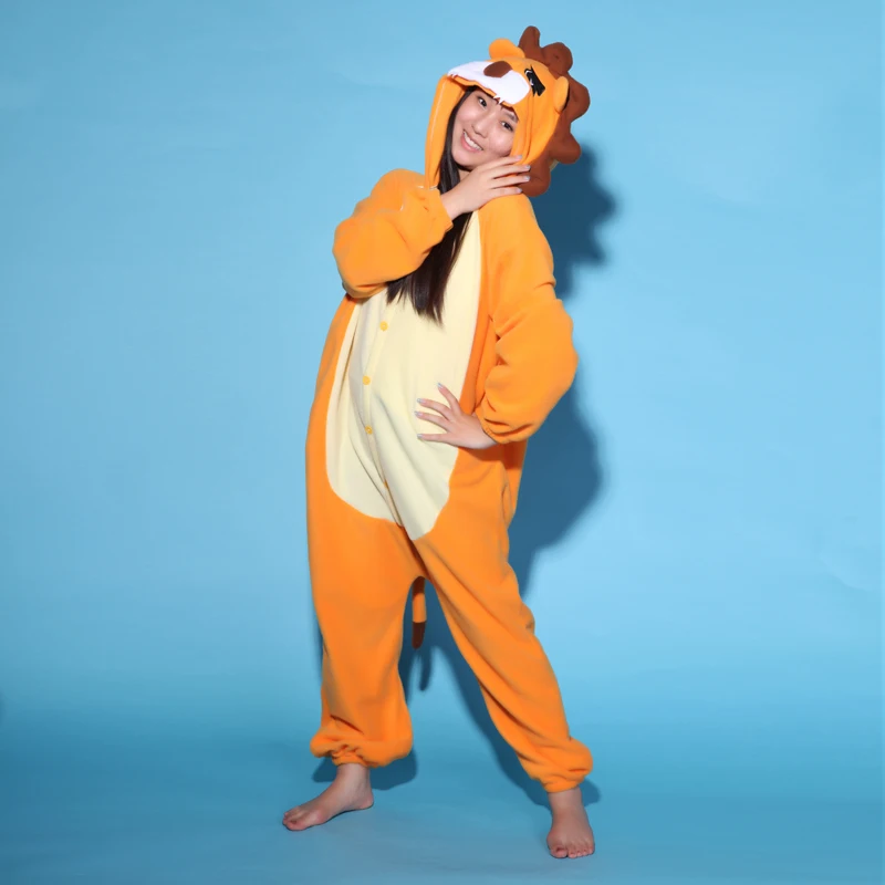 2017 для женщин и мужчин Унисекс пижама с принтом Лев пара Пижама красивые костюмы