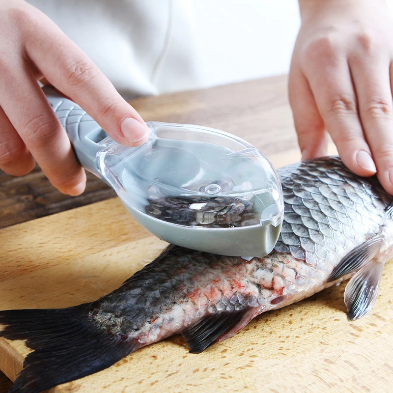 

Fish Scales Scraper Fish Skin Brush Scraping Graters with Cover for Scraping Fish Scales Knife Cleaning Peeler Scaler Scraper